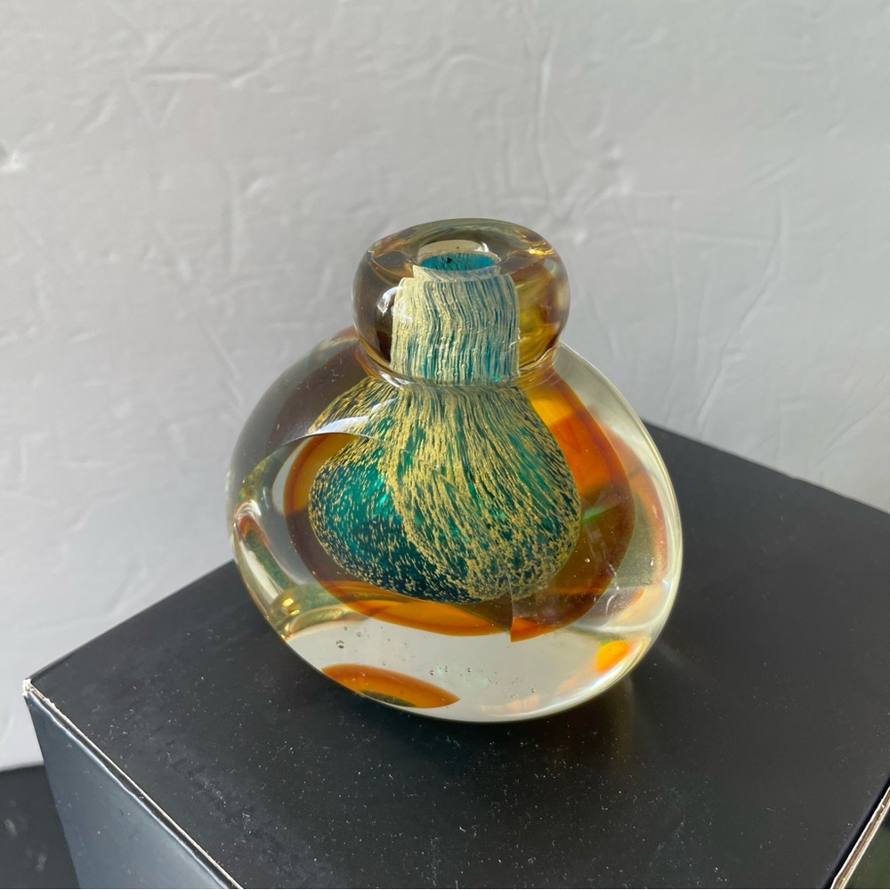 glasses sand & Sea green/ Gold Perfume Scent Bottle‎ without Stopper
